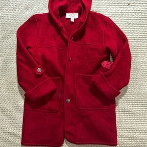 Talbots Wool Red Hooded Jacket